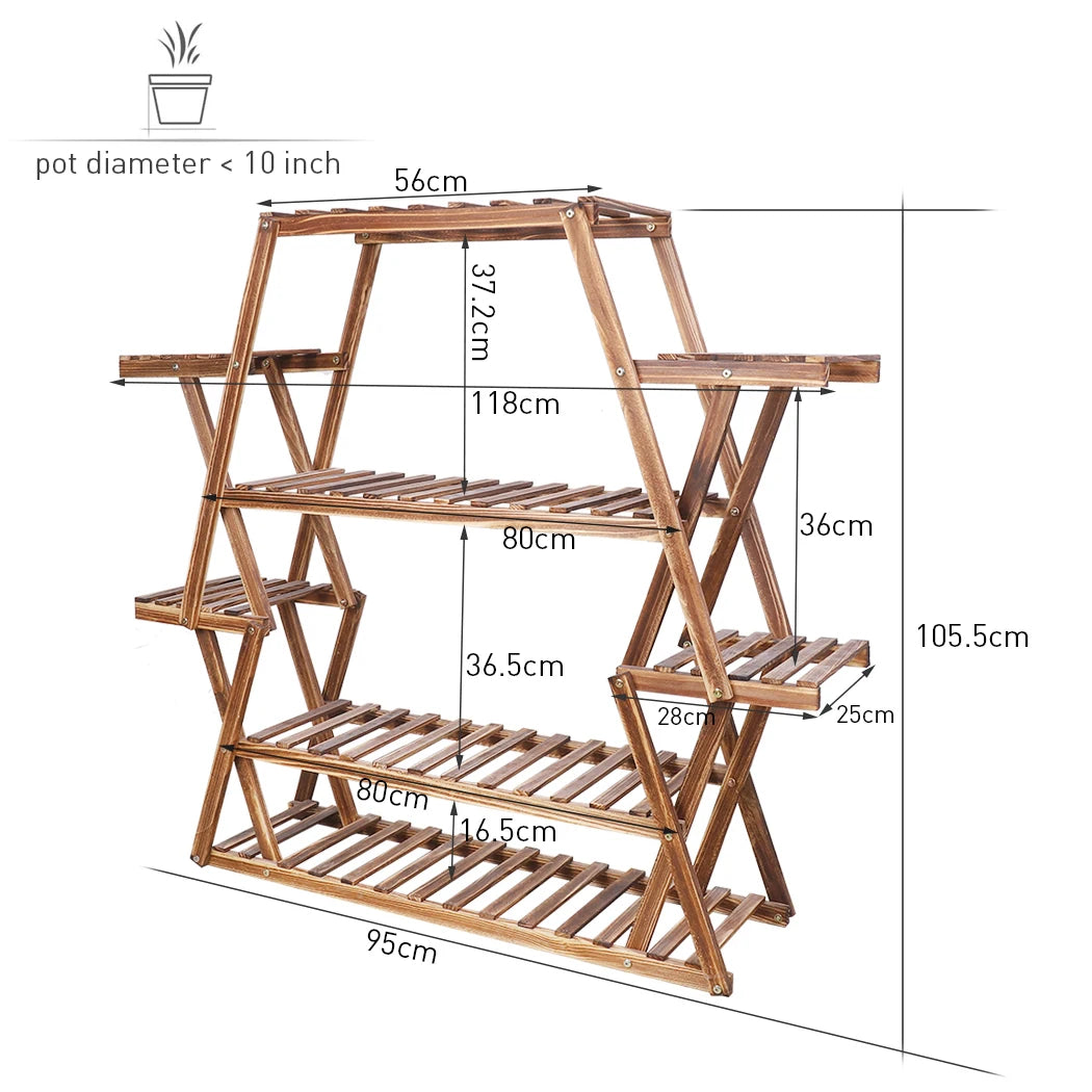 Various Styles Wood/Metal Plant Stand Flower Pots Display Holder Garden Shelf Shelving for Patio Balcony Living Room