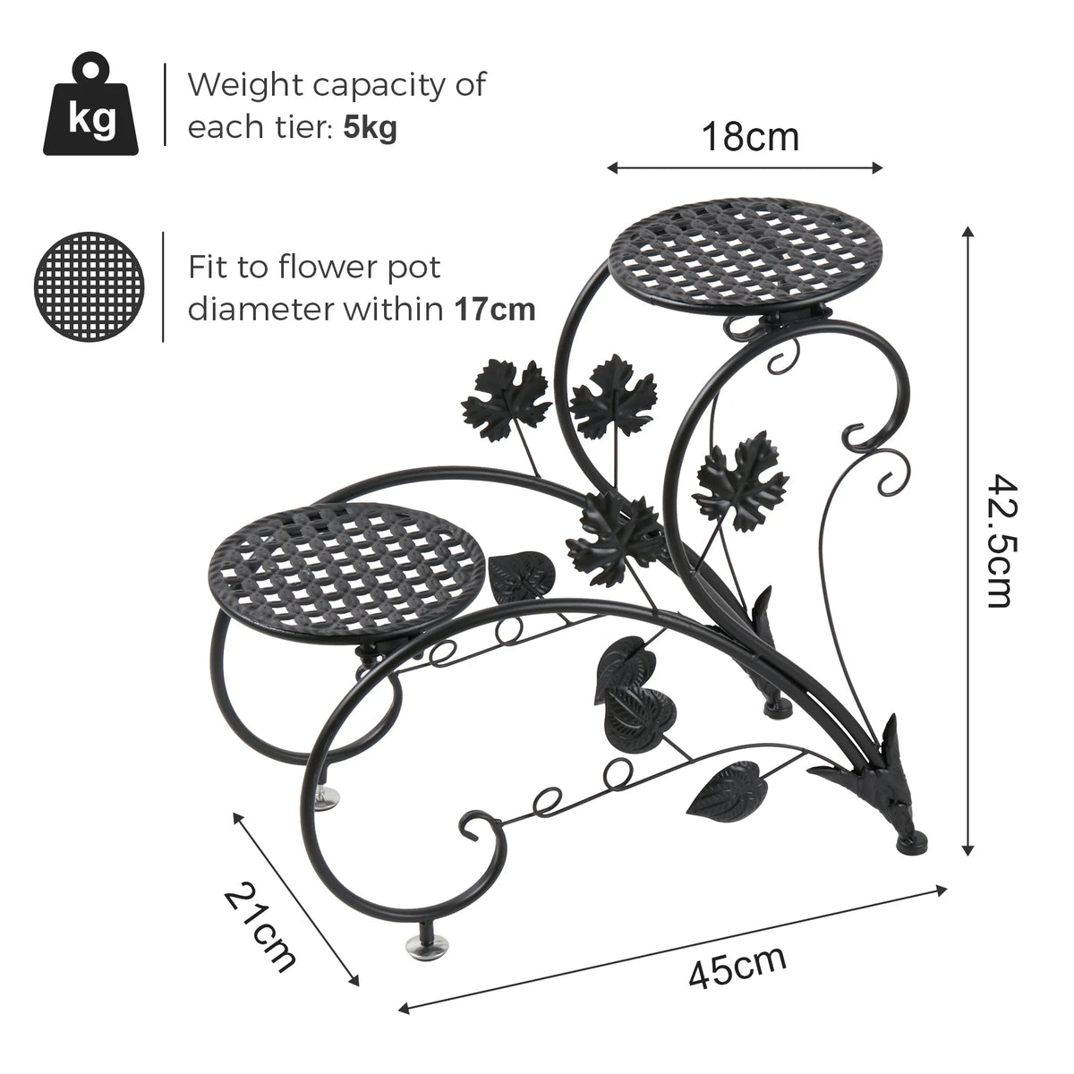Various Styles Wood/Metal Plant Stand Flower Pots Display Holder Garden Shelf Shelving for Patio Balcony Living Room