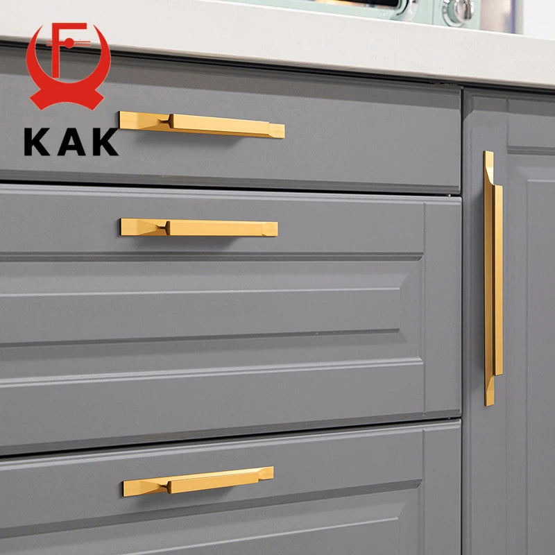 Gold Cabinet Handles Aluminum Alloy Black Kitchen Handles Cupboard Door Pulls Drawer Knobs Barn Door Handle Furniture Handle