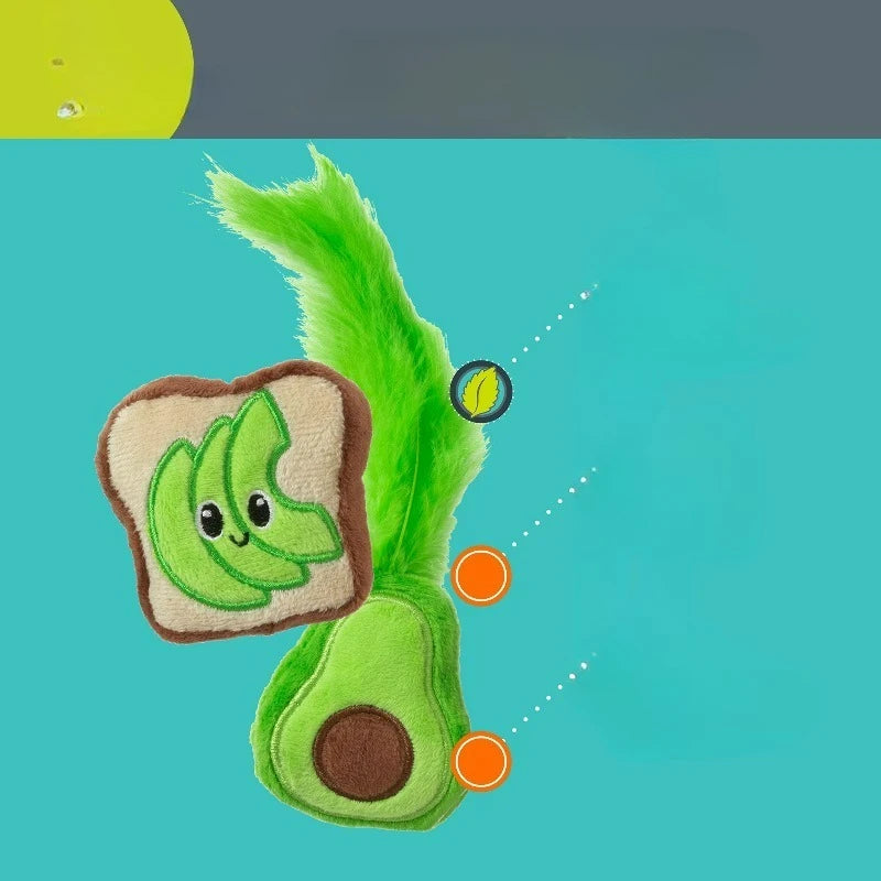 Avocado Toast Catnip Interactive Plush Cat Toy, Multicolor, Pack of 2