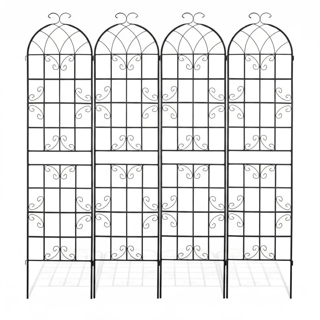 5 X 7 FT Trellis for Climbing Plants, Metal Garden Fence with Sturdy Grid Design, Heavy-Duty Outdoor Plant Support for Roses, Vines, Ivy, Cucumbers, Beans, Patio, Yard, Backyard, Garden Decor