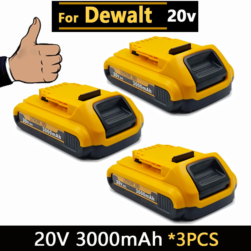 for Dewalt 20V Battery, 3AH 6AH 8AH 12AH Lithium Ion Battery, for Dewalt DCB200 DCB206 DCD805 Power Tool Replacement Battery