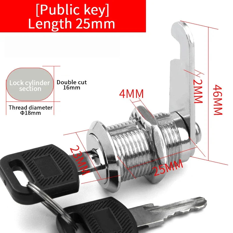 5/20/100SETS 16mm 20mm 25mm 30mm 35mm Metal Rotary Key Switch Push Button Lock Switch Latching Cylinder Cabinet Security Locker