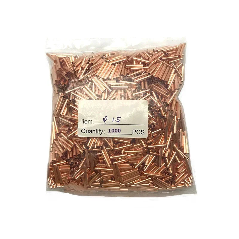 1000Pcs GT Copper Connecting Pipe Wire Joint Connector φ1.5/2/2.5/3/4/5/6/7/8/10mm Cold Crimping Terminal Red Copper And Pliers