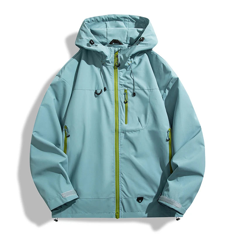JNLN Unisex Waterproof Windbreaker Outdoor Sport Windproof Single-Layer Jacket Men Women Hiking Climbing Trekking Rain Coat