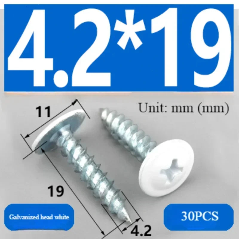 Phillips Pan Head Wood Cross Recessed Truss Self-tapping White Sheet Metal Thread Round Fast  Scre Pan for The Wall Screws Cover