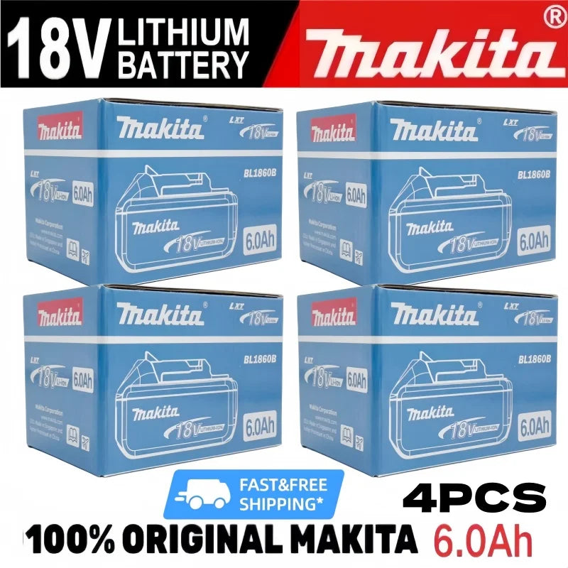 Genuine Makita 18V LXT 6.0Ah Li-ion Rechargeable Battery, Replacement for BL1840 BL1850 BL1860 Power Tool Battery