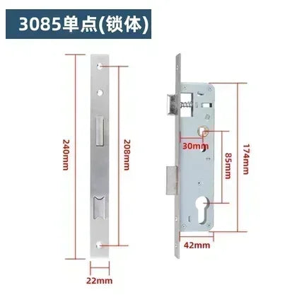1 Set of Iron Bridge Cutoff Aluminum Flat Door Lock Modern and Simple Flat Open Double-sided Handle Lock Hardware Lock Bedroom
