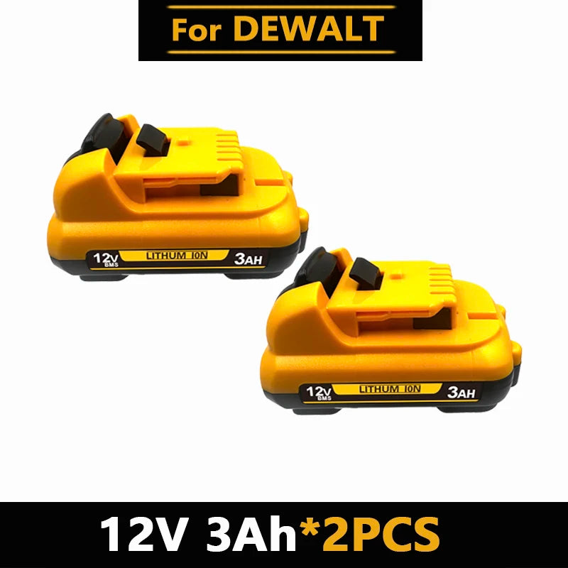 1-4Pack 12V Replacement For DEWALT DCB120 Lithium-ion Batteries 12V 3.0-6.0Ah Battery DCB123 DCB125 DCD710  Power Tools Battery