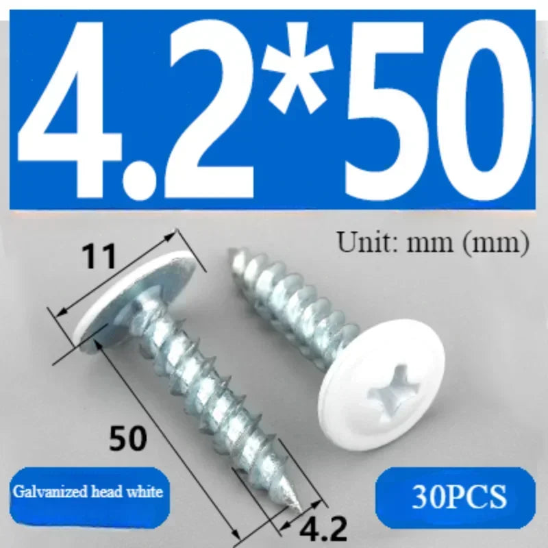 Phillips Pan Head Wood Cross Recessed Truss Self-tapping White Sheet Metal Thread Round Fast  Scre Pan for The Wall Screws Cover