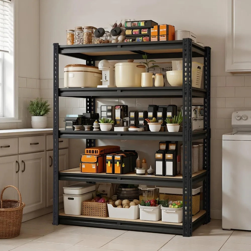 2 Pack Heavy Duty Storage Shelves, Garage Shelving Units, 2400LBS Capacity