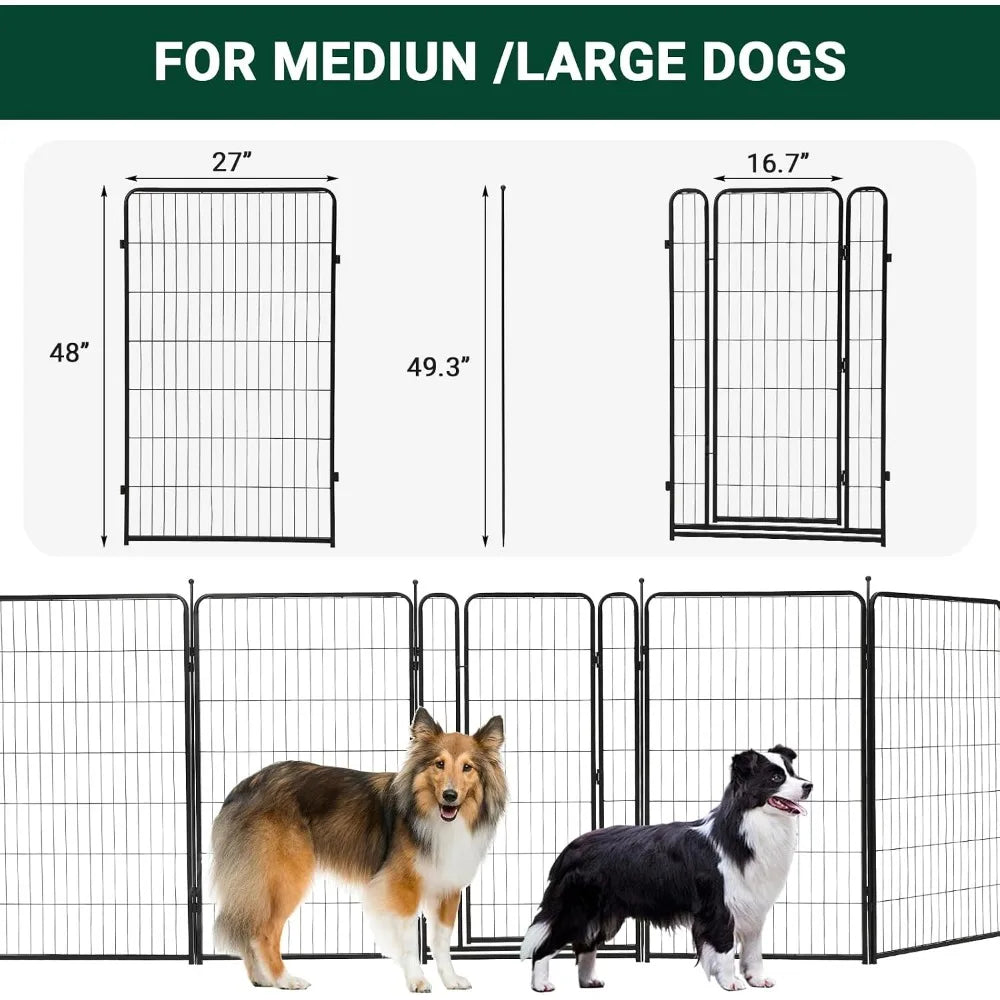 Garvee 8/16 pieces DIY Pet Fence Panels for Rabbit Cat and Dog Cages Stackable Assembleable Multi Functional Cages for Indoor Pet Fence Pet Supplies