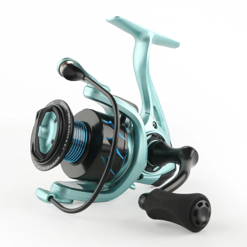 RF Spinning Reel Fishing Reel 5.2:1 Spin Green EVA Knob Fishing Wheel Saltwater Aluminum Spool