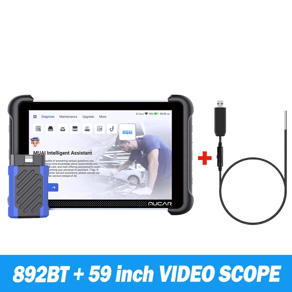 MUCAR 892BT Car Diagnostic Tool AI Full System Scanner Tool 35 Reset ECU Coding Bi-Directional CANFD&Doip Lifetime Free Update