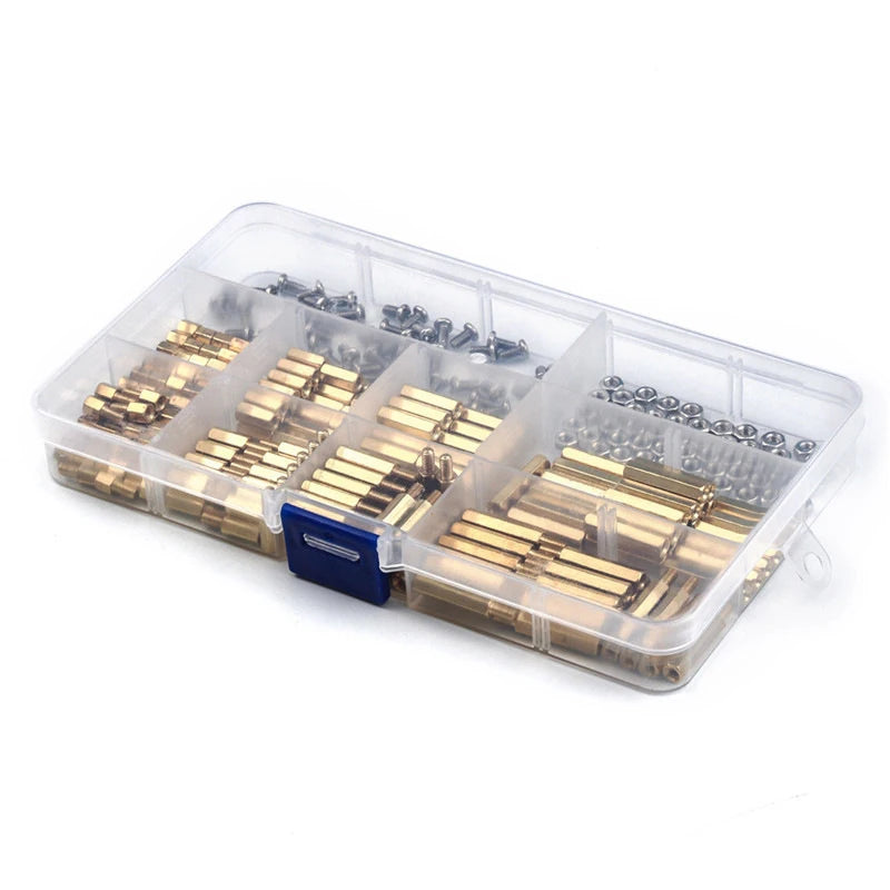 300pcs Brass Standoff Spacer Male Female M3 Thread Pillar Long 6mm with PCB Motherboard Screws Hex Nuts Assortment Kit
