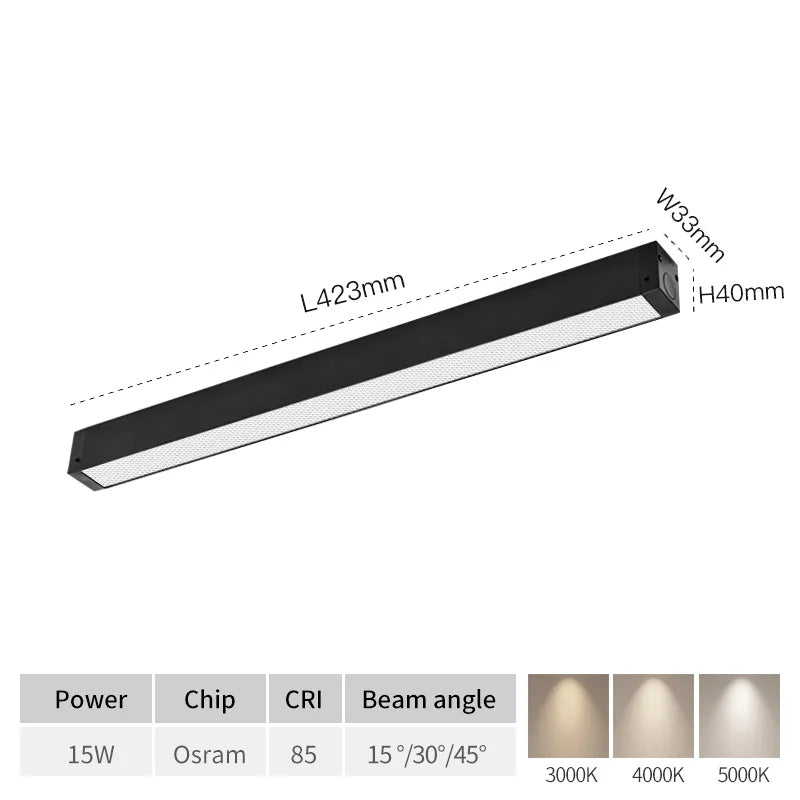 SCON Magnetic Track Lights 0-10V/Triac Dimmable System Embedded LED Rail Lightin Spotlight Floodlight Grille Ceiling Lamp DC24V