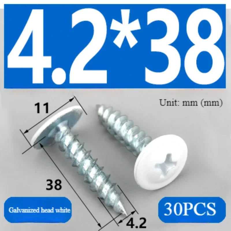 Phillips Pan Head Wood Cross Recessed Truss Self-tapping White Sheet Metal Thread Round Fast  Scre Pan for The Wall Screws Cover