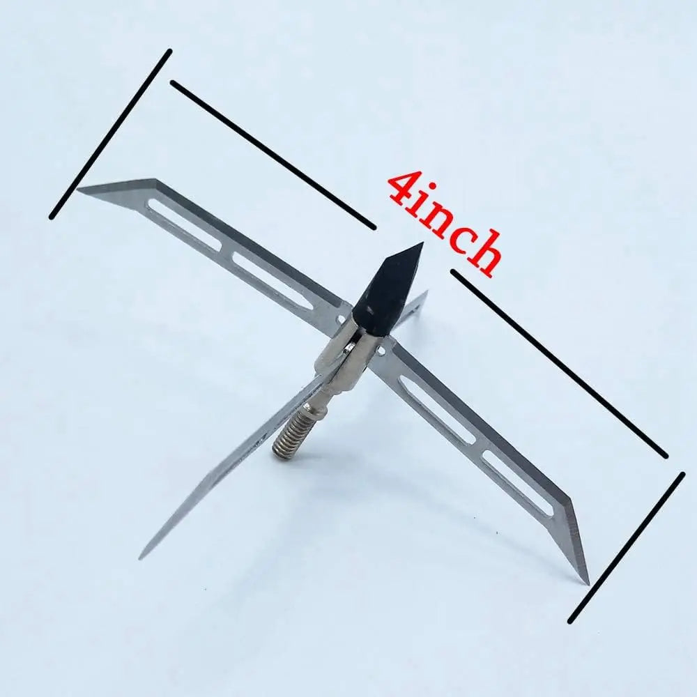 6PK Turkey Hunting Broadheads 4 Fixed Stainless Steel Blade Archery Arrowhead 150 Grain Hunting Tips