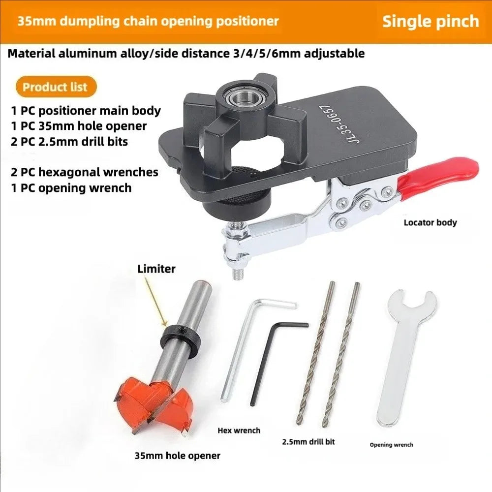 35mm Woodworking Concealed Hinge Jig Kit Hinge Boring Drilling Guide for Cabinet Cupboard Face Frame Tools