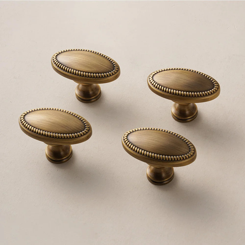 Dooroom Solid Brass Furniture Handles French Vintage Design High QualityAbinet Knobs Cabinet Drawers T-bar Handle Knob
