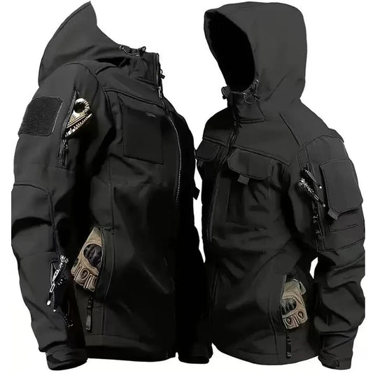 Men's Winter Autumn Fleece Sharkskin Waterproof Tactical Military Camping Hiking Jackets Climbing Hunting Coats Combat Pants