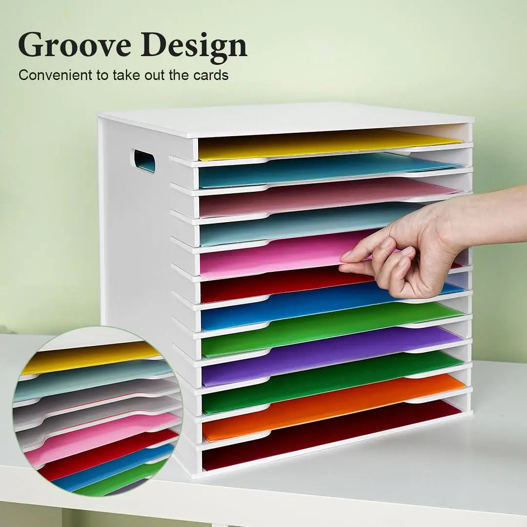 Magazine Rack 12 Tier Pvc Literature Organizer 13x12.2x13 Inch Adjustable Shelves For Home Office Classroom