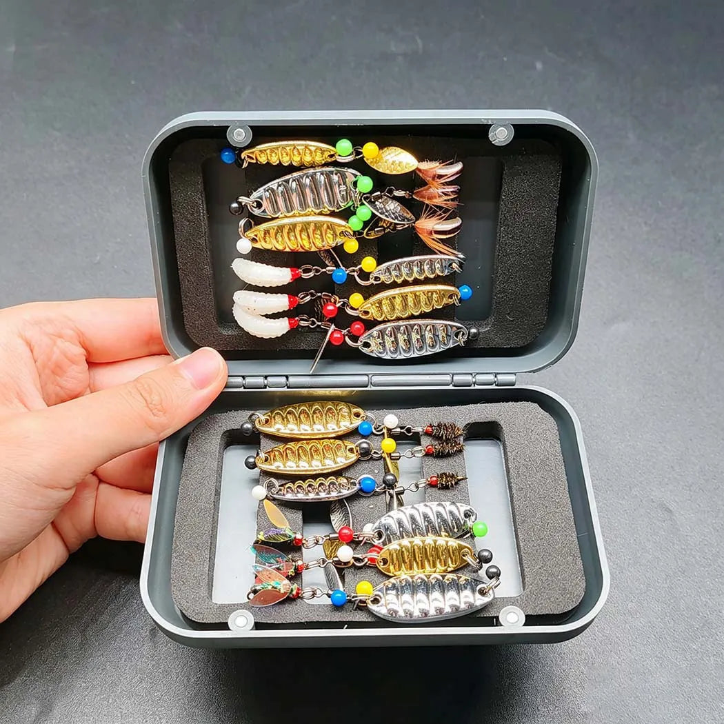 2 Boxes Bundle(Total 36Pcs Flies)Artificial Fly Fishing Flies Kit-Size #10-#16 -Dry Wet Fly Fishing Sequin Lures for Trout Salmon