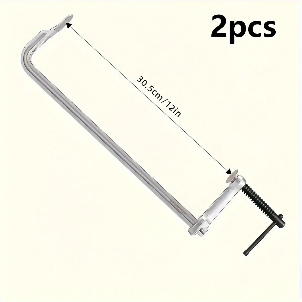 Allsome 2pcs Light-Duty Drop Forged Steel Bar Clamps F Clamps 160x60mm/300x60mm for Welding Woodworking Metalworking DIY Crafts