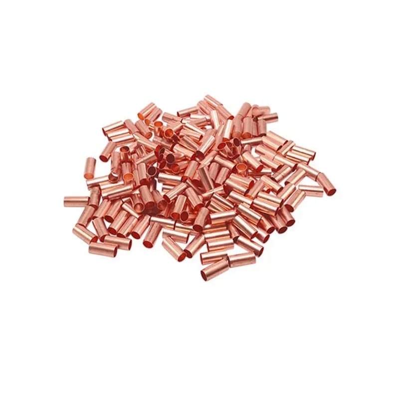1000Pcs GT Copper Connecting Pipe Wire Joint Connector φ1.5/2/2.5/3/4/5/6/7/8/10mm Cold Crimping Terminal Red Copper And Pliers