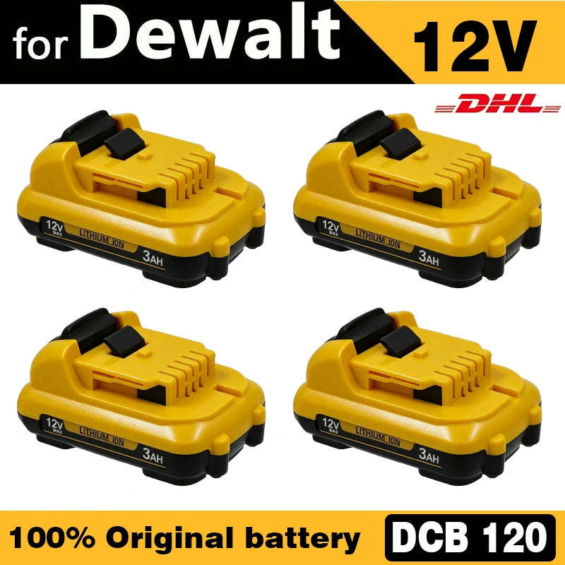 1-4Pack 12V Replacement For DEWALT DCB120 Lithium-ion Batteries 12V 3.0-6.0Ah Battery DCB123 DCB125 DCD710  Power Tools Battery