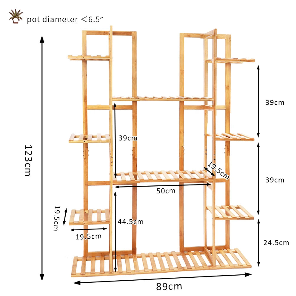 Various Styles Wood/Metal Plant Stand Flower Pots Display Holder Garden Shelf Shelving for Patio Balcony Living Room