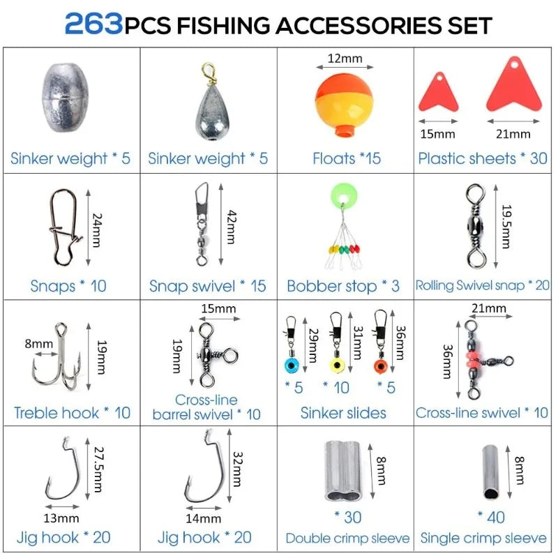 1Set Sphere Floats Fishing Tackle Kit Crank Hooks Carp Fishing Fishing Parts Kit with Box Lures Lure Bait Set Fishing Accessories