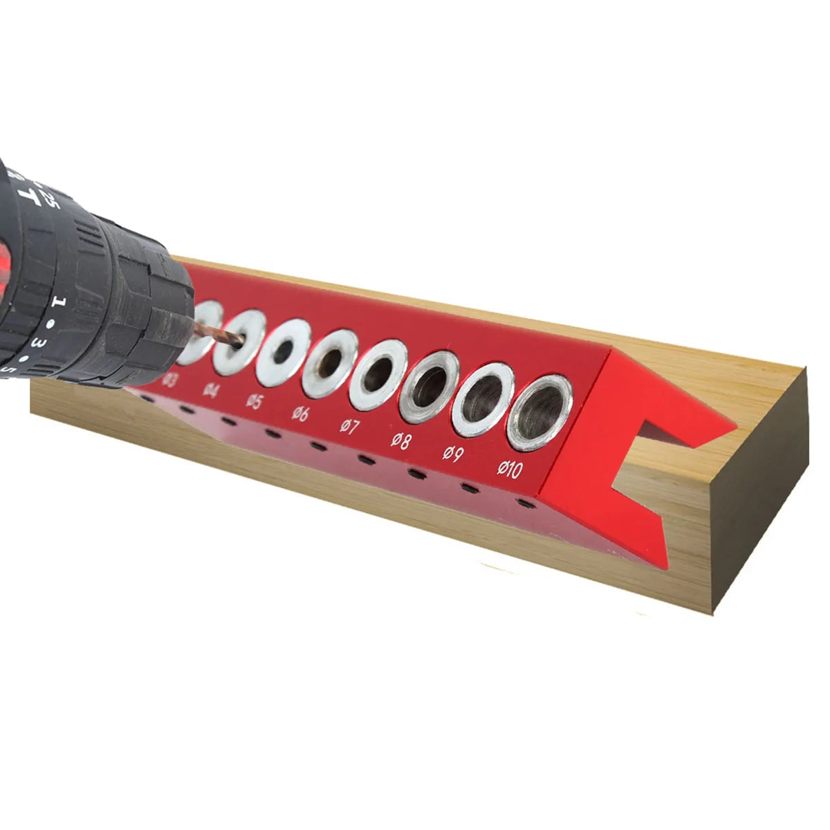 Woodworking 2/3/4/5/6/7/8/9/10mm Vertical Pocket Hole Doweling Jig Log Tenon Self-Centering Drilling Guide Punching Hole Locator