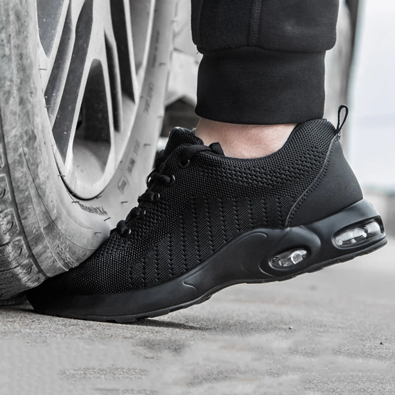 Industrial Steel Toe Safety Shoes Mens Lightweight Breathable Work Boots Anti-smash Puncture Resistant Construction Work Shoes
