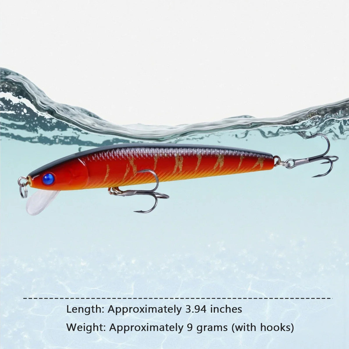 10Pcs/Bag Fishing Lure Kit Soft Bait 10cm/9g Lifelike Minnow Bait With Ringing Beads Floating Plastic Bait Lure Bait Crankbaits with Hooks