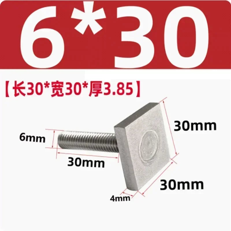 5Pcs Stainless Steel T-Slot Chute Rail Track T Shape Type Rectangle Hammer Head Bolt Screw M6 M8 Hardware Tools Supplies
