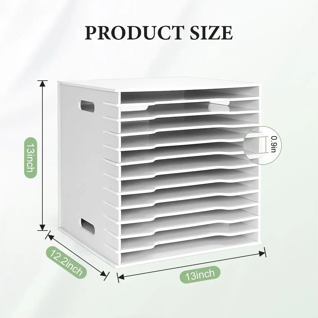 Magazine Rack 12 Tier Pvc Literature Organizer 13x12.2x13 Inch Adjustable Shelves For Home Office Classroom