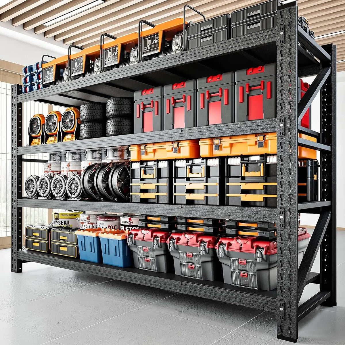 Hot-selling promotion activityHot-selling promotion activity5000LBS Storage Shelves,71" W Garage Shelving Heavy Duty Metal Adjus