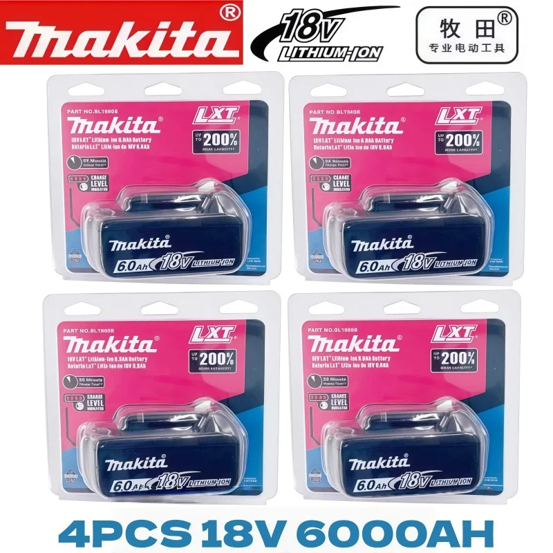 Genuine Makita 18V LXT 6.0Ah Li-ion Rechargeable Battery, Replacement for BL1840 BL1850 BL1860 Power Tool Battery