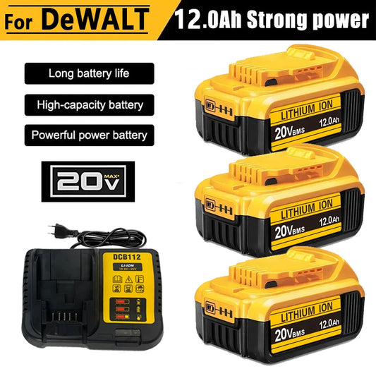 20V MAX XR Lithium Battery Pack For DeWalt Power Tools Replacement Battery Compatible DCB200 DCB205 8.0Ah Rechargeable Battery