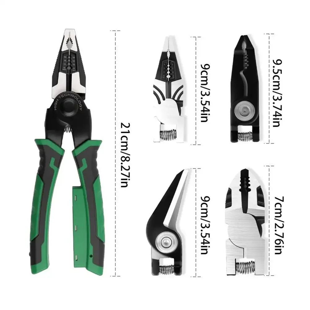 Multifunctional Foldable Wire Stripper Crimper Cable Cutter Pliers Electrician Cable Cutting Wiring Pulling Stripping Tools