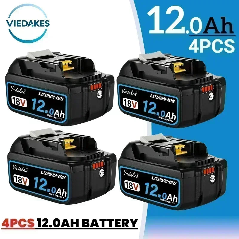 New 18V 12.0Ah Rechargeable Battery, for Makita Drill DGA404 DTW700 DHR202 DJV182 DDF487 Power Tool Battery, for Makita Battery