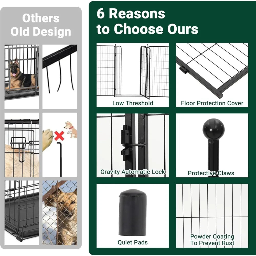 Garvee 8/16 pieces DIY Pet Fence Panels for Rabbit Cat and Dog Cages Stackable Assembleable Multi Functional Cages for Indoor Pet Fence Pet Supplies