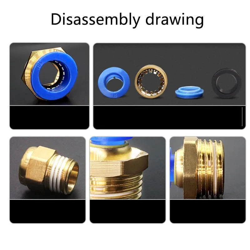 10/50PCS PC Pneumatic Quick Connector 4-12mm Push In Fitting for 1/8" 1/4" 3/8" 1/2" BSPT Thread Air Hose & Tube,Industrial Use