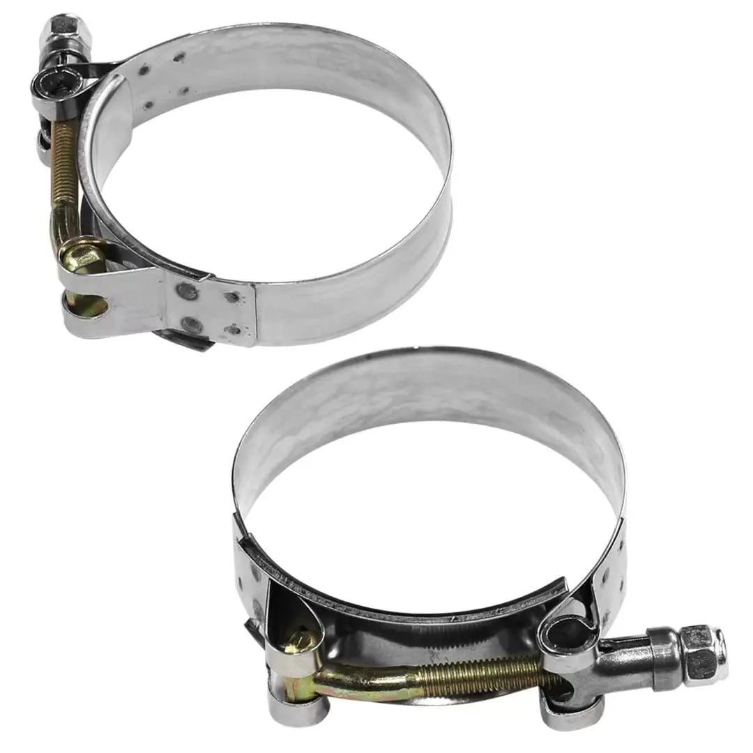 4pcs Exhaust Clamp T Bolt Hose Clamps 1.5"/44-52mm Repair Tool Welding Hardware Stainless Steel 304 Adjustable Metal Pipe Clip