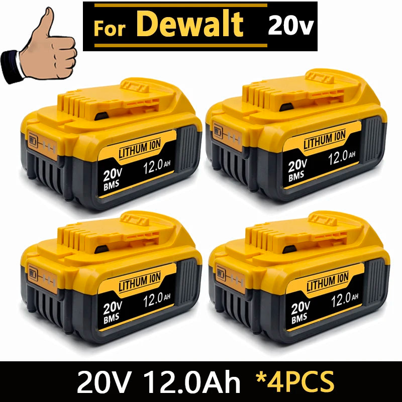 for Dewalt 20V Battery, 3AH 6AH 8AH 12AH Lithium Ion Battery, for Dewalt DCB200 DCB206 DCD805 Power Tool Replacement Battery