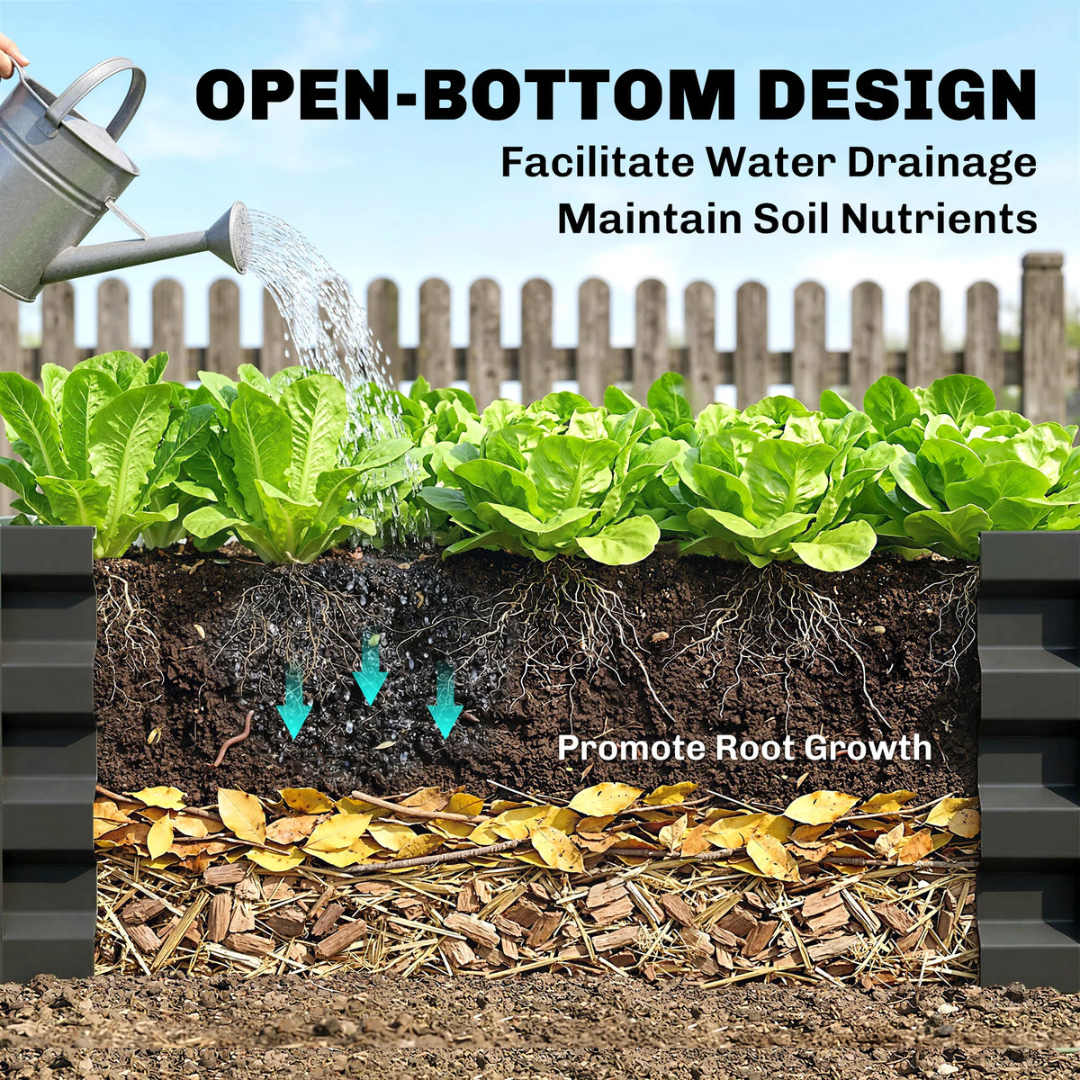 4' x 2' Raised Steel Garden Planter Bed for Vegetables, Herbs & Flowers, Grey