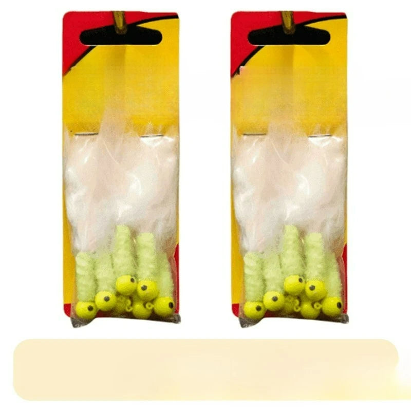 (2 Pack) Fishing Lure, Chartreuse/Chartreuse/White, 2.5 IN