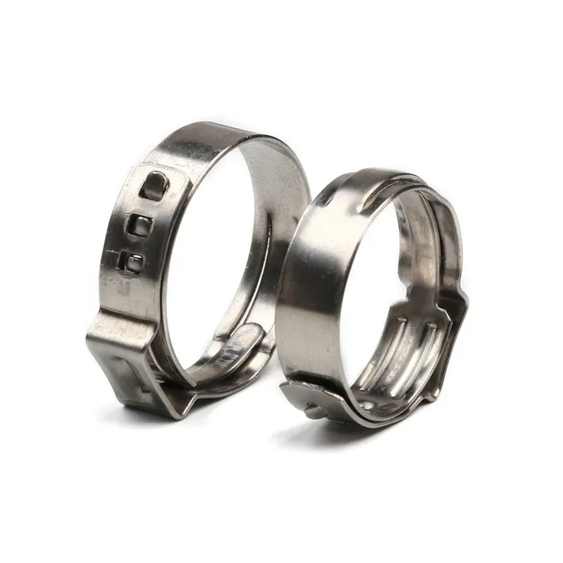 130pcs Single Ear Stepless Hose Clamps 5.8-21mm 304 Stainless Steel Hose Clamps Cinch Clamp Rings or 1PC Hose Clip Clamp Pliers