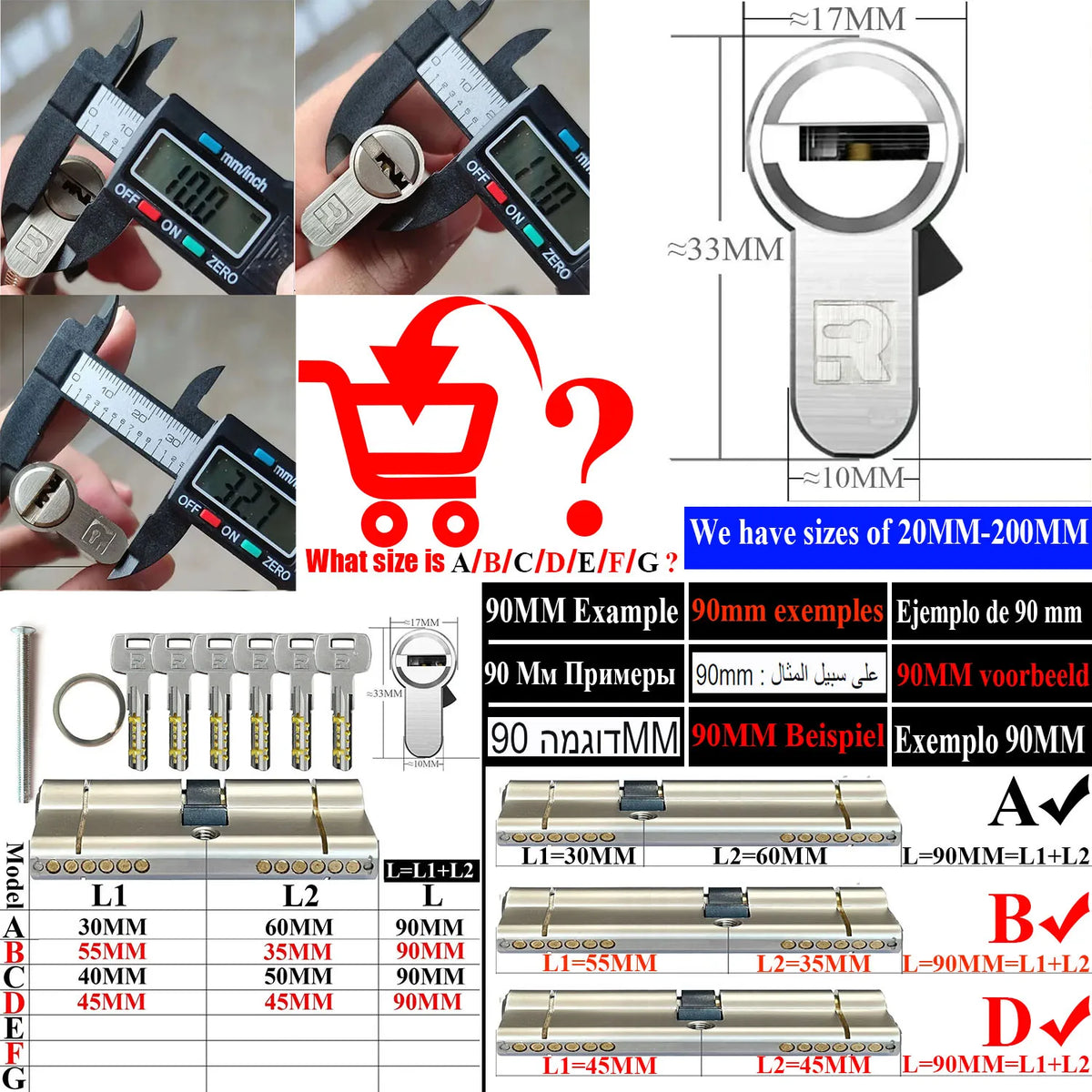 Double clutch lock cylinder, keys can be used at both ends of the lock cylinder at the same time.forgot to remove the key